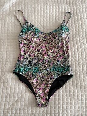 J. Crew Multicolor Ombré Floral Swimsuit